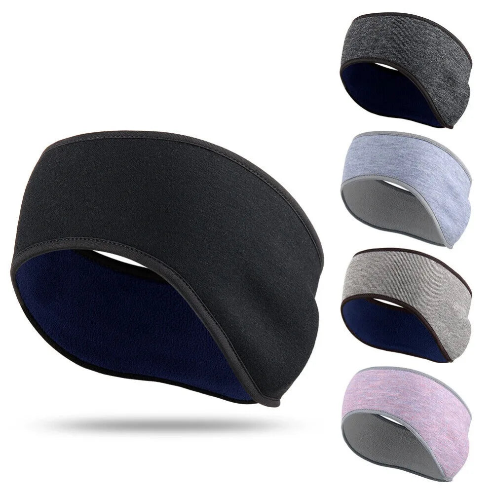 Fleece Ear Warmer Muff Winter Sports Headband Ear Muffs Headband for Men Women Running Skiing Outdoor Ear Warmer Sweatband