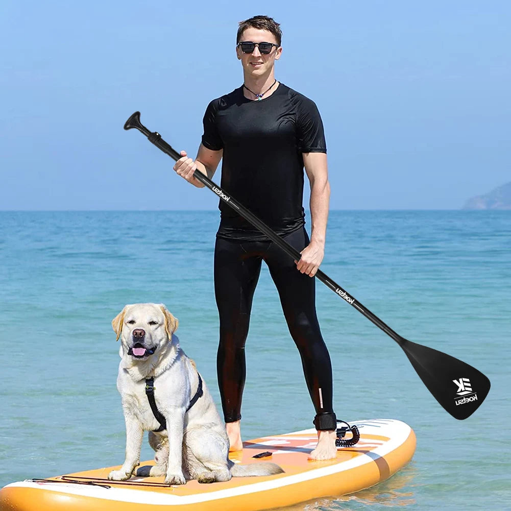 3-Piece Stand Up Paddleboard Paddles Adjustable Length SUP Surfpaddle Aluminum Alloy One Way Paddle for Outdoor Water Sports