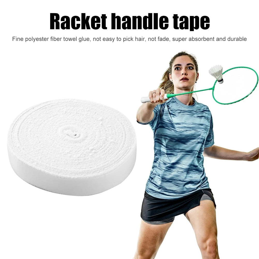 10m Badminton Tennis Racket Overgrips Anti Skid Tennis Racket Grip Tape Super Absorbing Replacement 3cm Wide Sports Accessories