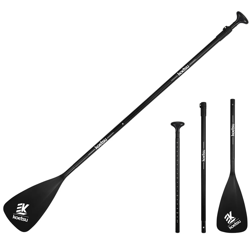 3-Piece Stand Up Paddleboard Paddles Adjustable Length SUP Surfpaddle Aluminum Alloy One Way Paddle for Outdoor Water Sports