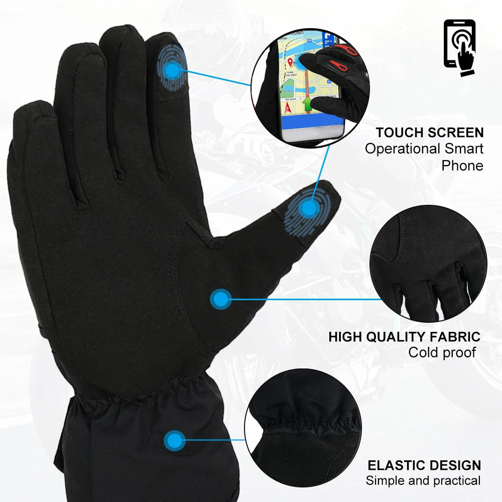 Winter Cycling Gloves Men Women Thermal Full Finger Bike Windproof Gloves with Touchscreen for MTB Motorcycle Outdoor Sports