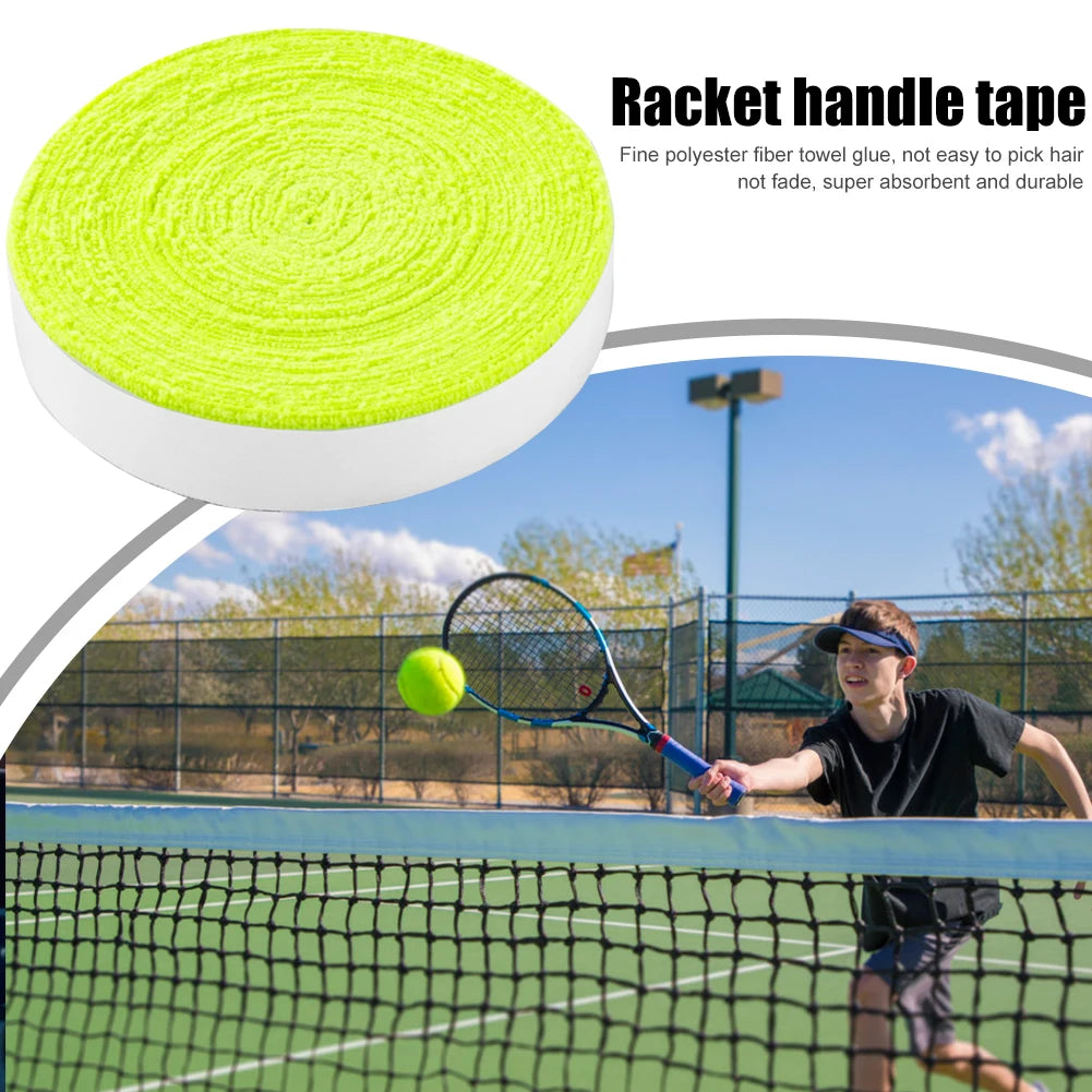 10m Badminton Tennis Racket Overgrips Anti Skid Tennis Racket Grip Tape Super Absorbing Replacement 3cm Wide Sports Accessories