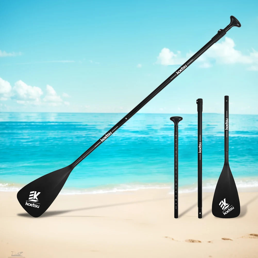 3-Piece Stand Up Paddleboard Paddles Adjustable Length SUP Surfpaddle Aluminum Alloy One Way Paddle for Outdoor Water Sports