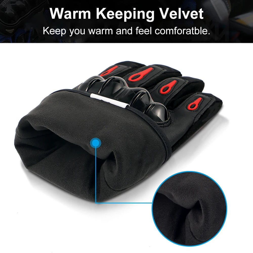 Winter Cycling Gloves Men Women Thermal Full Finger Bike Windproof Gloves with Touchscreen for MTB Motorcycle Outdoor Sports