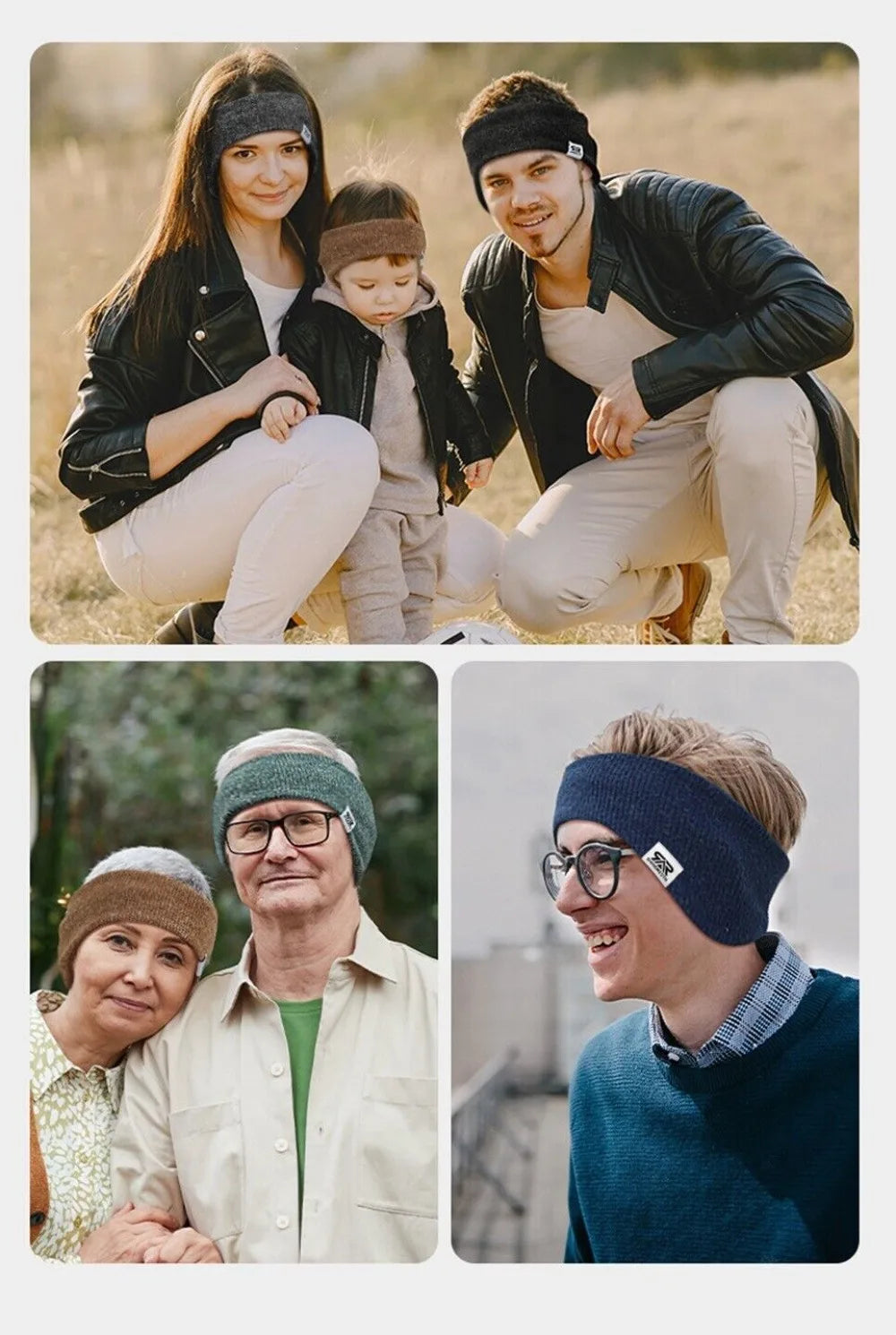 Winter Double Layered Sports Warm Headband Elastic Ear Protection Yoga Warm Hairbands for Men Women Cold Weather