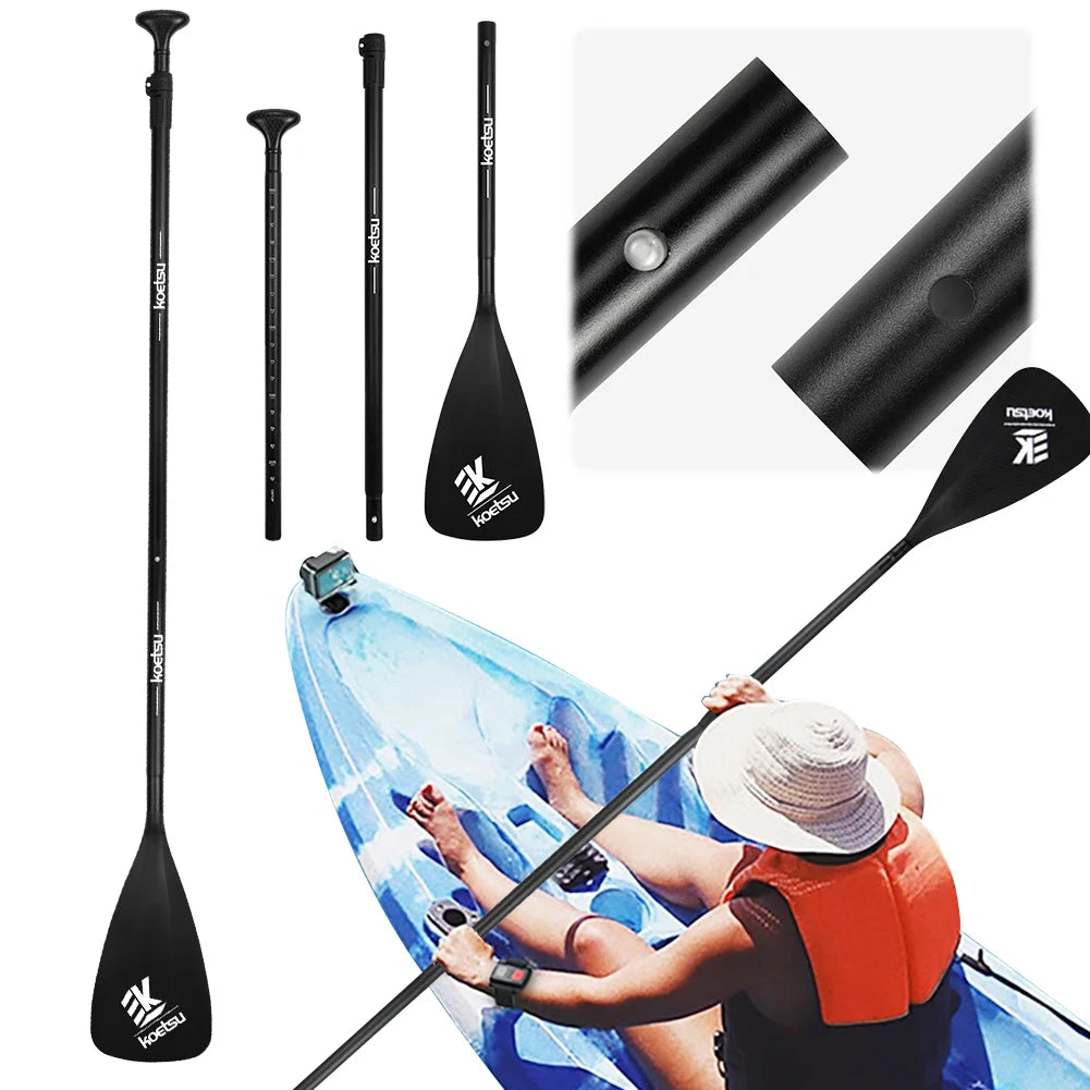 3-Piece Stand Up Paddleboard Paddles Adjustable Length SUP Surfpaddle Aluminum Alloy One Way Paddle for Outdoor Water Sports