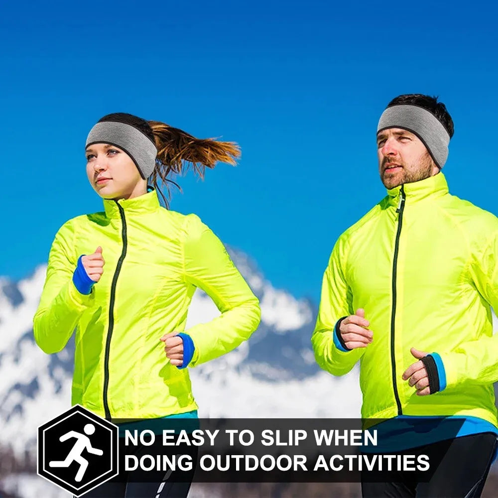 Fleece Ear Warmer Muff Winter Sports Headband Ear Muffs Headband for Men Women Running Skiing Outdoor Ear Warmer Sweatband