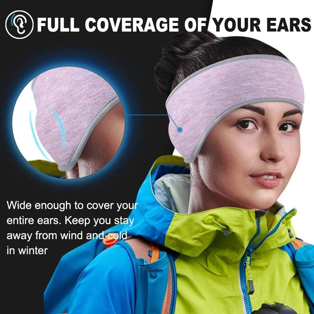 Fleece Ear Warmer Muff Winter Sports Headband Ear Muffs Headband for Men Women Running Skiing Outdoor Ear Warmer Sweatband
