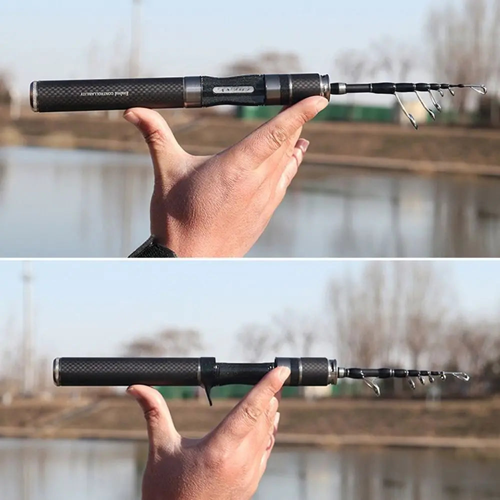 Telescopic Fishing Rod Full Kits Casting Rod Spincast Fishing Reel Feeder Rod Combo Ultra Short 1.5m-1.8m Fishing Rod Set