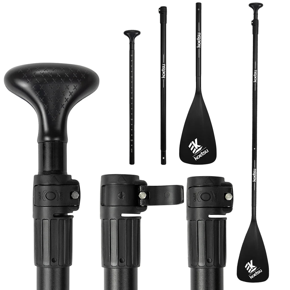 3-Piece Stand Up Paddleboard Paddles Adjustable Length SUP Surfpaddle Aluminum Alloy One Way Paddle for Outdoor Water Sports