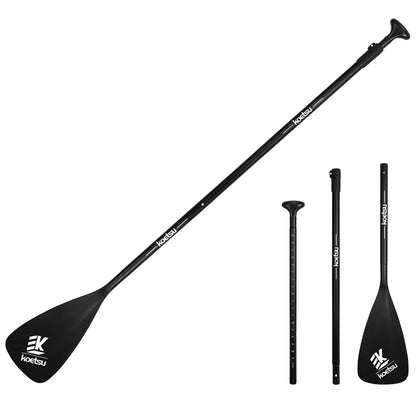 3-Piece Stand Up Paddleboard Paddles Adjustable Length SUP Surfpaddle Aluminum Alloy One Way Paddle for Outdoor Water Sports