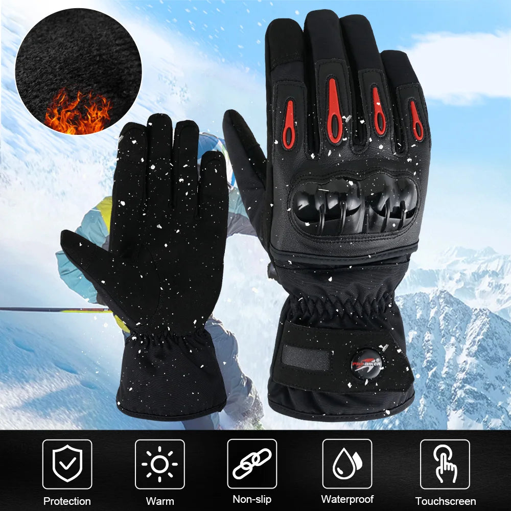 Winter Cycling Gloves Men Women Thermal Full Finger Bike Windproof Gloves with Touchscreen for MTB Motorcycle Outdoor Sports