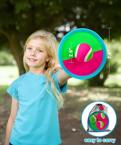 Toddler Toys for Ages 2-4 Toss and Catch Ball Set, Birthday Gift for 3 4 5 6 7 8 Year Old Boys Girls Toys, Classic Beach Pool Outdoor Yard Camping Games for Kids Toddler Family Ages 4-8 8-12